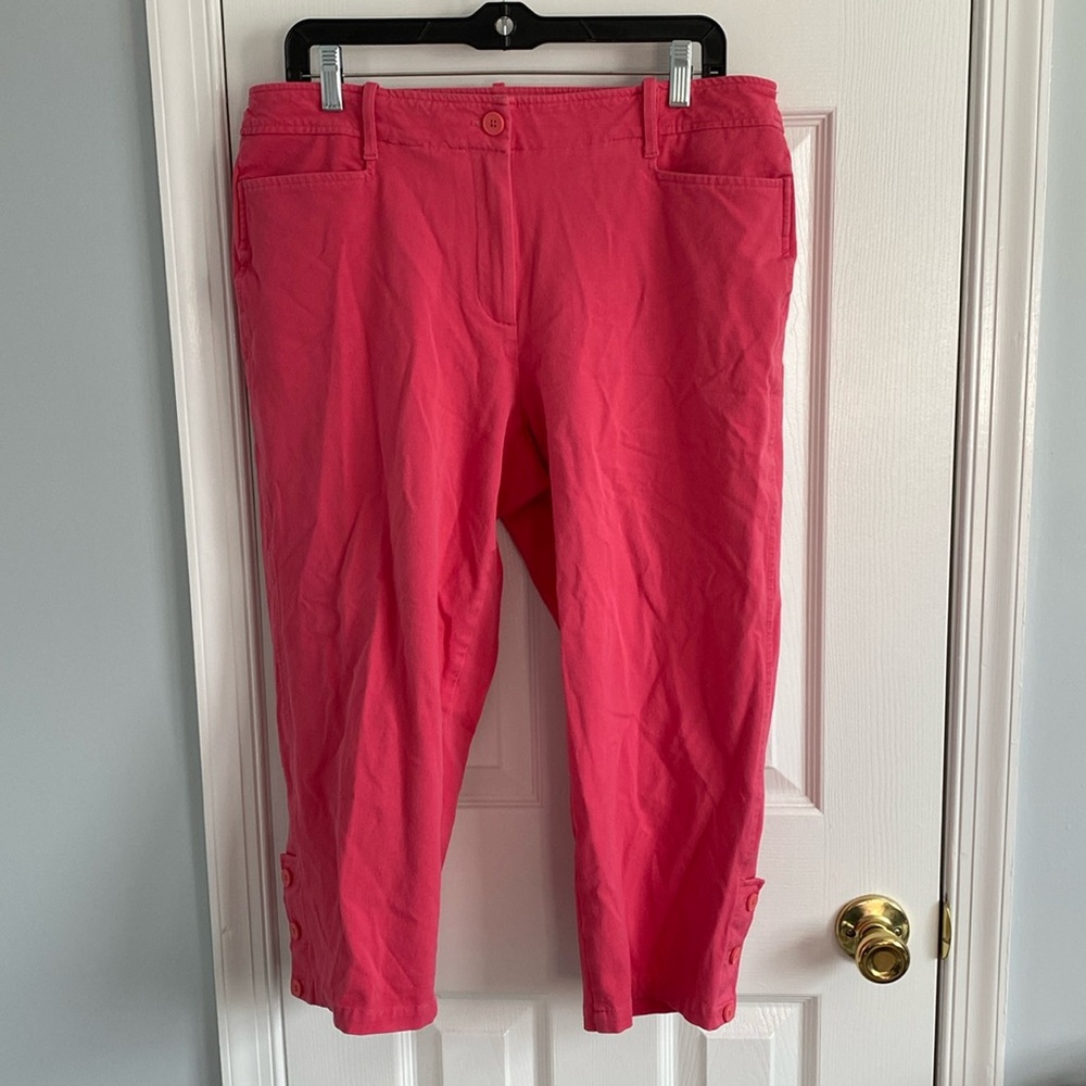 Talbots Woman W Heritage Coral Capri Pants Size 14W